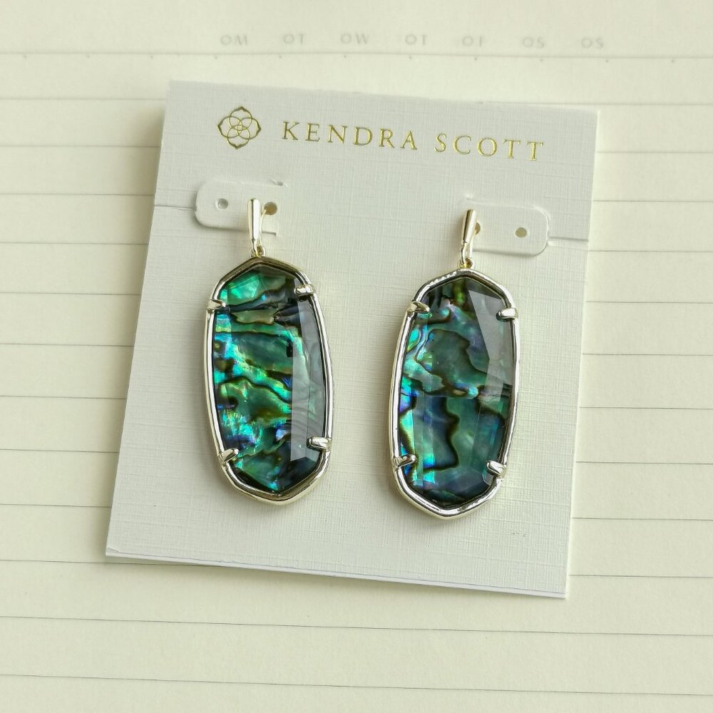 Faceted Elle Gold Abalone Drop Earrings - Kendra Scott